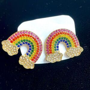 Rainstone crystal stud earrings